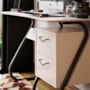 Mesa para Computador Office Steel 2 Gavetas Off White – EJ Móveis