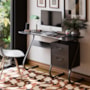 Mesa para Computador Office Steel 2 Gavetas Preto – EJ Móveis