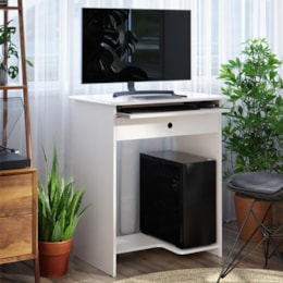 Mesa para Computador Pratica com Gaveta Branco - EJ Móveis