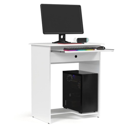 Mesa para Computador Pratica com Gaveta Branco – EJ Móveis