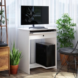 Mesa para Computador Pratica com Gaveta Branco – EJ Móveis