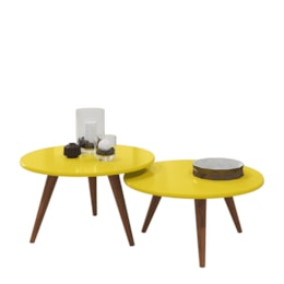Mesas de Centro Sara Amarelo - PR Móveis  Mesas de Centro Sara Amarelo - PR Móveis