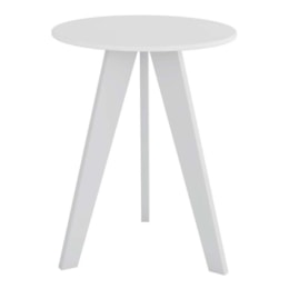 Mesinha Lateral Retrô 54cm Branco Brilho - Móveis Peroba