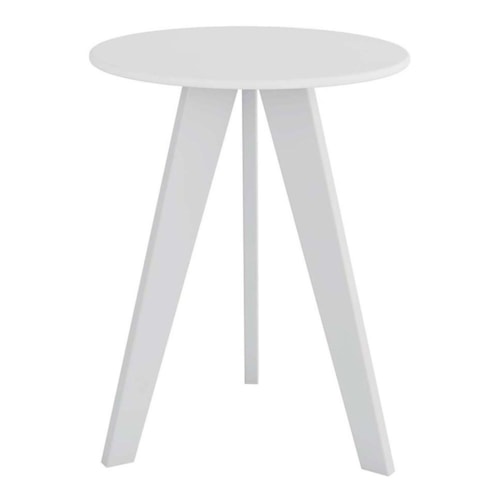 Mesinha Lateral Retrô 54cm Branco Brilho - Móveis Peroba