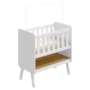Mini Berço Guti Retrô Branco Brilho com Colchão - Móveis Peroba