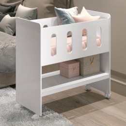 Mini Berço Zain 3 em 1 Branco Fosco com Colchão - Reller Móveis Mini Berço Zain 3 em 1 Branco Fosco com Colchão - Reller Móveis