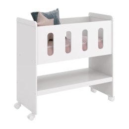 Mini Berço Zain 3 em 1 Branco Fosco com Colchão - Reller Móveis Mini Berço Zain 3 em 1 Branco Fosco com Colchão - Reller Móveis