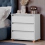 Mini Cômoda EJ 3 Gavetas Branco – EJ Móveis