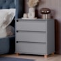 Mini Cômoda EJ 3 Gavetas Cinza – EJ Móveis