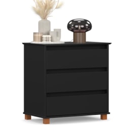 Mini Cômoda EJ 3 Gavetas Preto – EJ Móveis