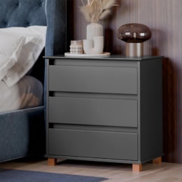 Mini Cômoda EJ 3 Gavetas Preto – EJ Móveis