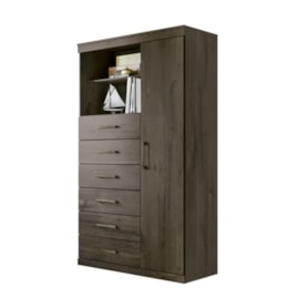 Multi-Cômoda Marabá 1.6 com Porta e 6 Gavetas Ébano - PR Móveis Multi-Cômoda Marabá 1.6 com Porta e 6 Gavetas Ébano - PR Móveis