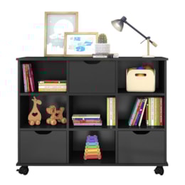 Nicho Organizador 1478 com 3 Gavetas Preto - Qmovi  Nicho Organizador 1478 com 3 Gavetas Preto - Qmovi