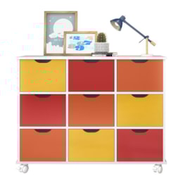 Nicho Organizador 1478 com 9 Gavetas Branco/Colorido - Qmovi  Nicho Organizador 1478 com 9 Gavetas Branco/Colorido - Qmovi