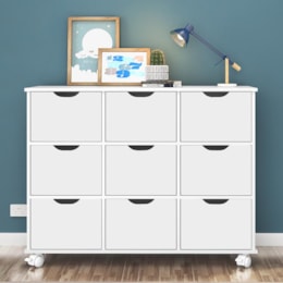 Nicho Organizador 1478 com 9 Gavetas Branco - Qmovi  Nicho Organizador 1478 com 9 Gavetas Branco - Qmovi
