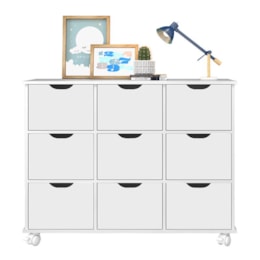 Nicho Organizador 1478 com 9 Gavetas Branco - Qmovi  Nicho Organizador 1478 com 9 Gavetas Branco - Qmovi