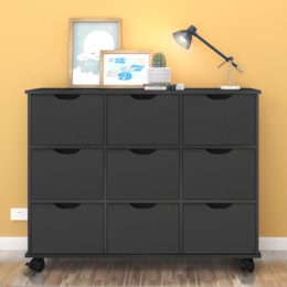 Nicho Organizador 1478 com 9 Gavetas Preto - Qmovi  Nicho Organizador 1478 com 9 Gavetas Preto - Qmovi