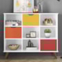 Nicho Organizador Retrô 1478 com 3 Gavetas Branco/Colorido - Qmovi