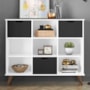 Nicho Organizador Retrô 1478 com 3 Gavetas Branco/Preto - Qmovi