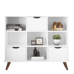 Nicho Organizador Retrô 1478 com 3 Gavetas Branco - Qmovi  Nicho Organizador Retrô 1478 com 3 Gavetas Branco - Qmovi