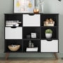 Nicho Organizador Retrô 1478 com 3 Gavetas Preto/Branco - Qmovi