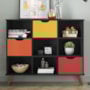 Nicho Organizador Retrô 1478 com 3 Gavetas Preto/Colorido - Qmovi