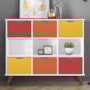 Nicho Organizador Retrô 1478 com 6 Gavetas Branco/Colorido - Qmovi