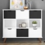 Nicho Organizador Retrô 1478 com 6 Gavetas Branco/Preto - Qmovi