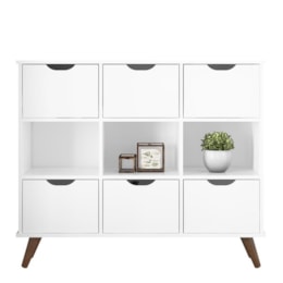 Nicho Organizador Retrô 1478 com 6 Gavetas Branco - Qmovi  Nicho Organizador Retrô 1478 com 6 Gavetas Branco - Qmovi