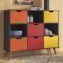 Nicho Organizador Retrô 1478 com 6 Gavetas Preto/Colorido - Qmovi