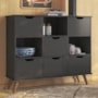 Nicho Organizador Retrô 1478 com 6 Gavetas Preto - Qmovi