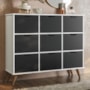 Nicho Organizador Retrô 1478 com 9 Gavetas Branco/Preto - Qmovi