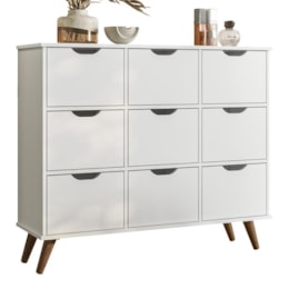 Nicho Organizador Retrô 1478 com 9 Gavetas Branco - Qmovi  Nicho Organizador Retrô 1478 com 9 Gavetas Branco - Qmovi