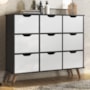 Nicho Organizador Retrô 1478 com 9 Gavetas Preto/Branco - Qmovi