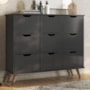 Nicho Organizador Retrô 1478 com 9 Gavetas Preto - Qmovi