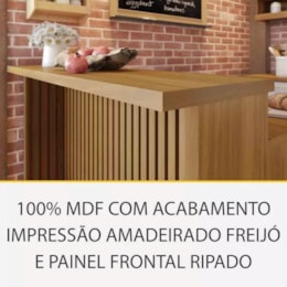 Painel Bancada Ilha Cozinha Princesa Ripado 120cm Freijó - Nesher