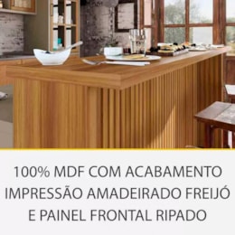 Painel Bancada Ilha Cozinha Princesa Ripado 200cm Freijó - Nesher