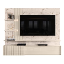 Painel Home Suspenso Atena Calacata/Off White para TV até 65” - Madetec