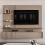 Painel Home Suspenso Atena Fendi/Naturale para TV até 65” - Madetec