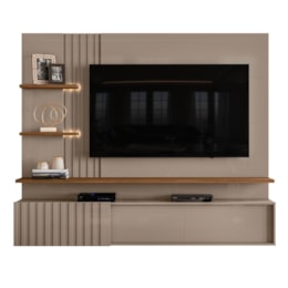 Painel Home Suspenso Atena Fendi/Naturale para TV até 65” - Madetec Painel Home Suspenso Atena Fendi/Naturale para TV até 65” - Madetec