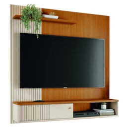 Painel Home Suspenso Aurora Cinamomo/Off White para TV até 65” - Madetec Painel Home Suspenso Aurora Cinamomo/Off White para TV até 65” - Madetec