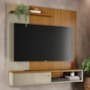 Painel Home Suspenso Aurora Cumaru/Opala para TV até 65” - Madetec