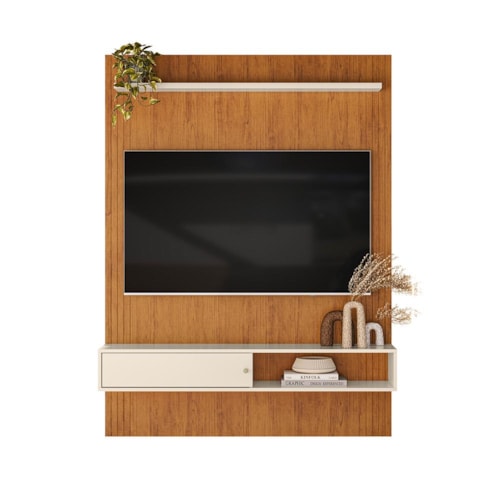 Painel Home Suspenso Betim Canela/Off White para TV até 60” - Mobler