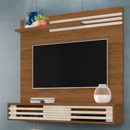 Painel Home Suspenso Frizz Sublime Naturale/Off White para TV até 55” - Madetec Painel Home Suspenso Frizz Sublime Naturale/Off White para TV até 55” - Madetec
