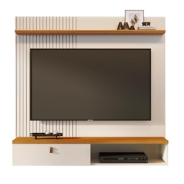 Painel Home Suspenso Íris Cinamomo/Off White para TV até 55” - Madetec  Painel Home Suspenso Íris Cinamomo/Off White para TV até 55” - Madetec