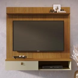 Painel Home Suspenso Íris Cumaru/Opala para TV até 55” - Madetec Painel Home Suspenso Íris Cumaru/Opala para TV até 55” - Madetec