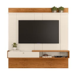 Painel Home Suspenso Niterói Off White/Canela para TV até 65” - Mobler