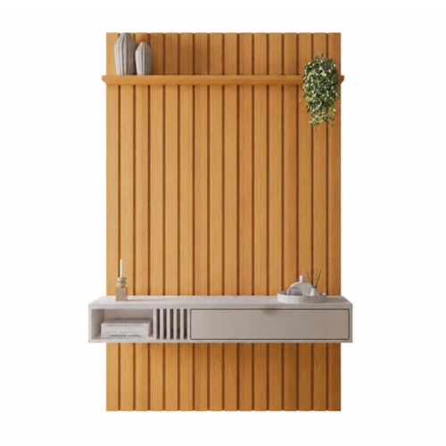 Painel Home Suspenso Ripado You Bless 1.3 Cinamomo/Off White - HB Móveis