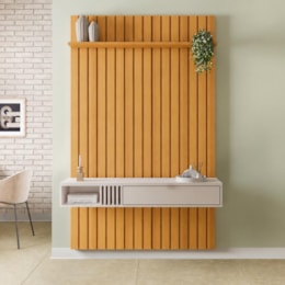 Painel Home Suspenso Ripado You Bless 1.3 Cinamomo/Off White - HB Móveis
