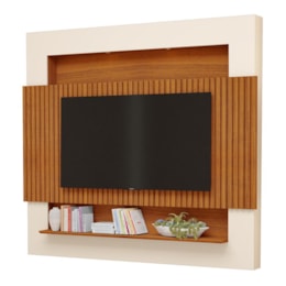 Painel Home Suspenso Riviera Ripado Freijó/Off White para TV até 75” - Móveis Luapa Painel Home Suspenso Riviera Ripado Freijó/Off White para TV até 75” - Móveis Luapa